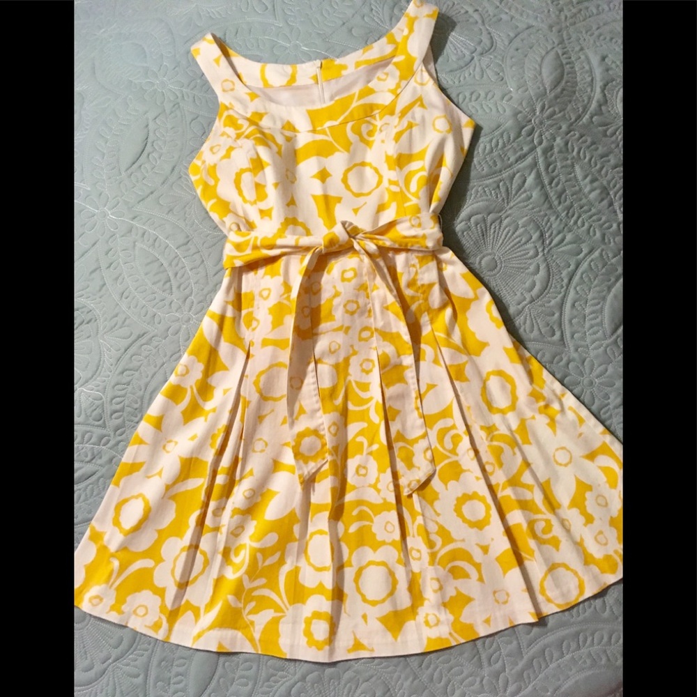 Sun Dress soft material, Yellow/White